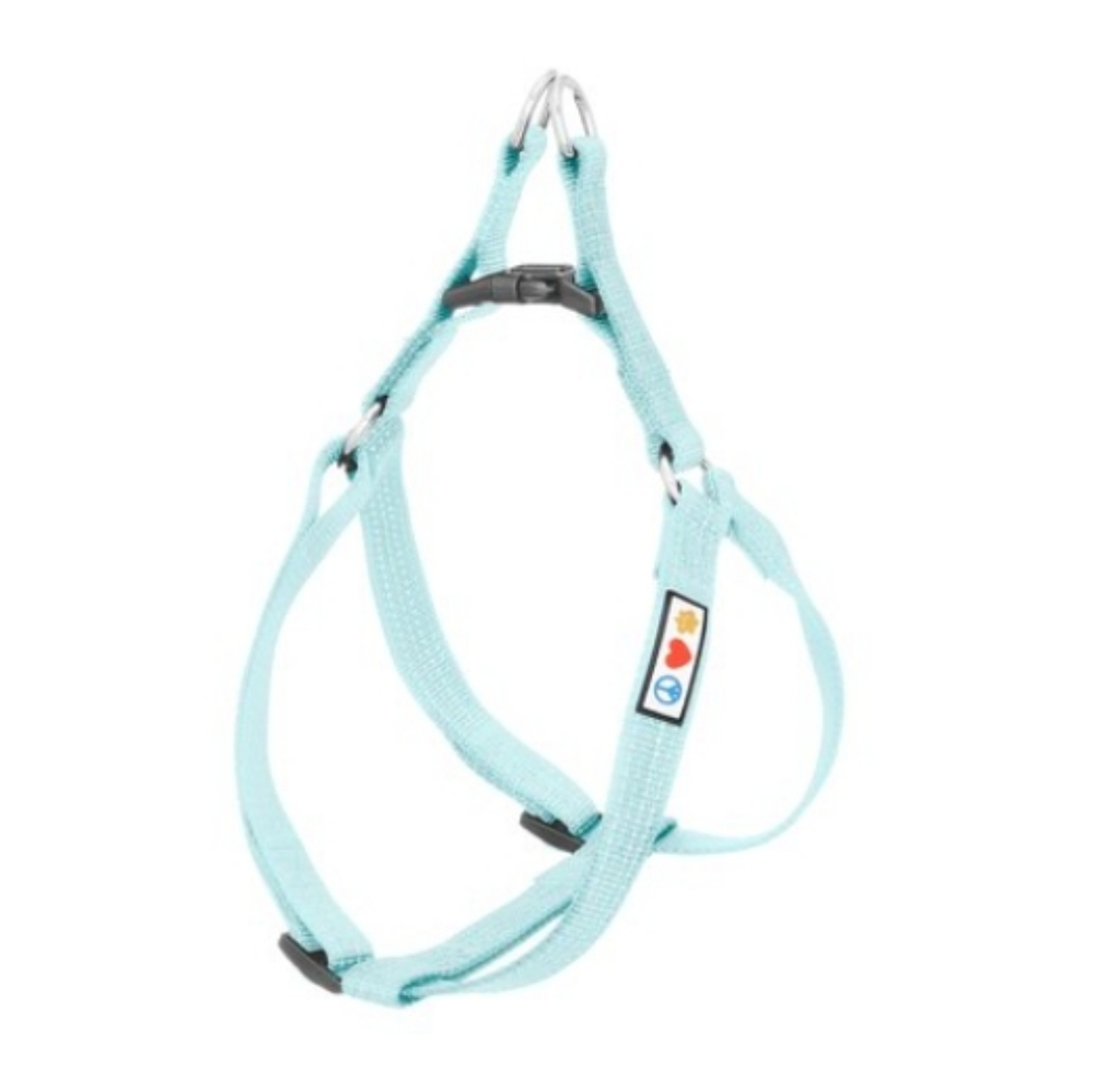 New Pawtitas Step-In Nylon Reflective Back Clip Dog Harness, size Med, Turquoise
